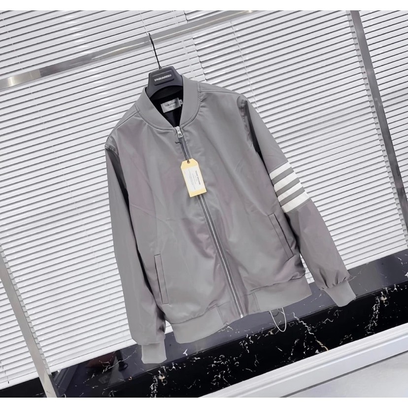 Áo Khoác Da nam Nữ Thome Họa Tiết Phối Tay Sọc Thêu - Áo Khoác Jacket Lót Gió Cực Chất Hottrend 2023