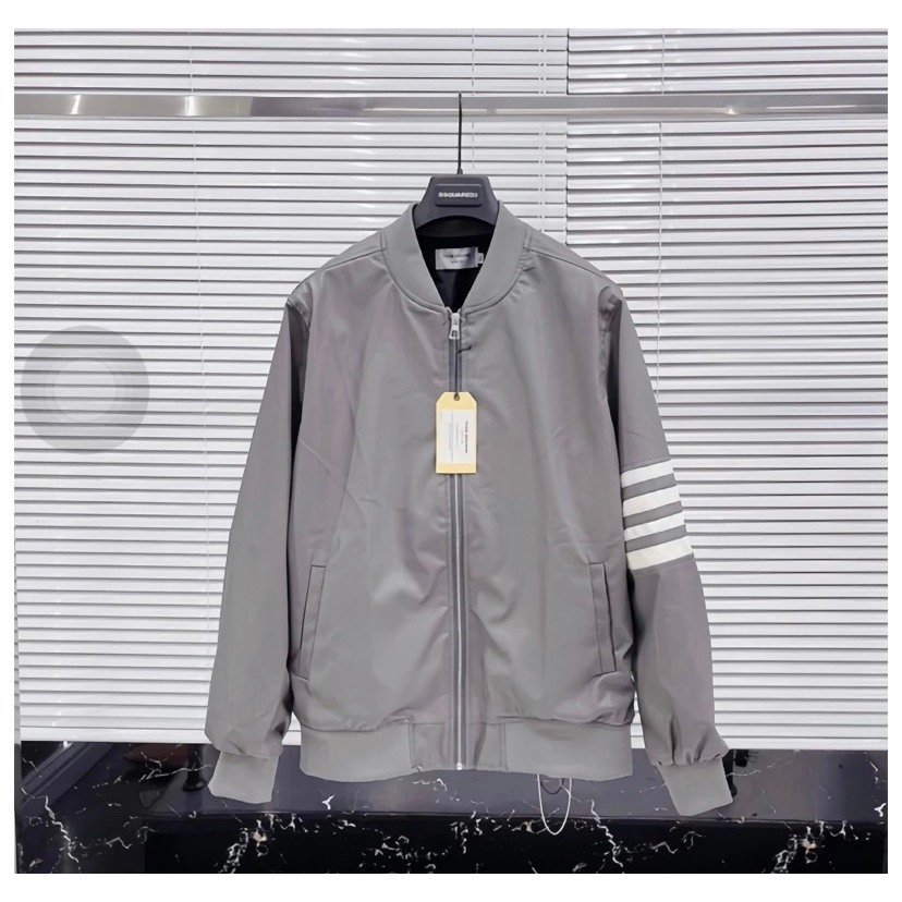 Áo Khoác Da nam Nữ Thome Họa Tiết Phối Tay Sọc Thêu - Áo Khoác Jacket Lót Gió Cực Chất Hottrend 2023