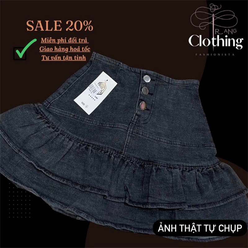 Váy jeans tầng xoè, chân váy jeans, chân váy tầng, váy jeans xoè tầng, váy jeans uzzlang, váy ngắn