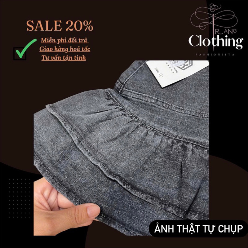 Váy jeans tầng xoè, chân váy jeans, chân váy tầng, váy jeans xoè tầng, váy jeans uzzlang, váy ngắn