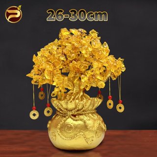 Cây Phát Tài Phát Lộc Đá Thạch Anh H26-30cm