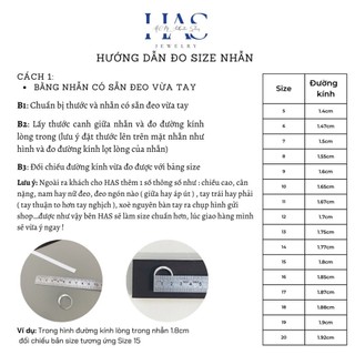 Nhẫn vuông đá cz HAS – HN125