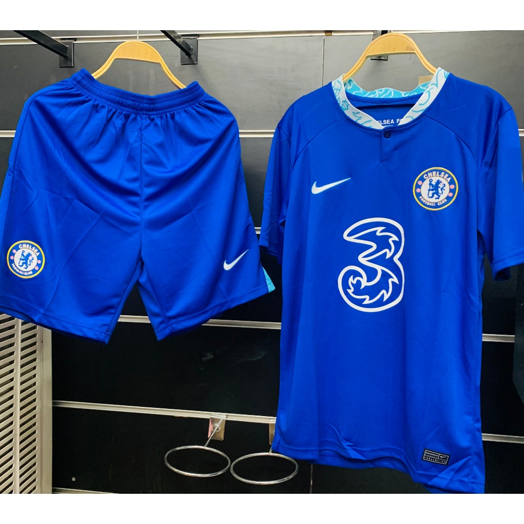 Set bộ quần áo bóng đá thể thao nam nữ clb Chelsea sân nhà 2022 vải thái mịn màu xanh