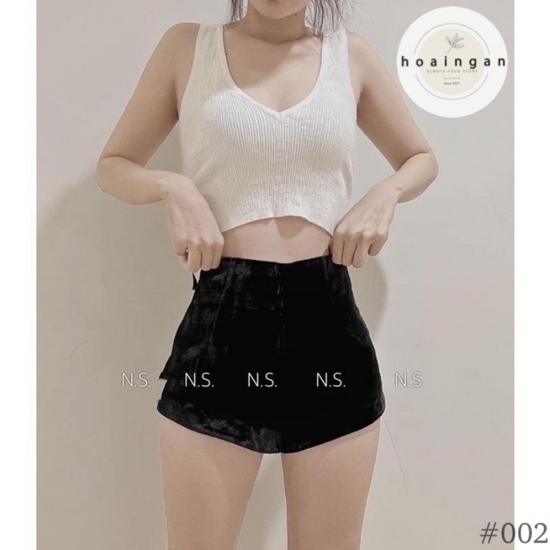 Quần sooc nhung trơn