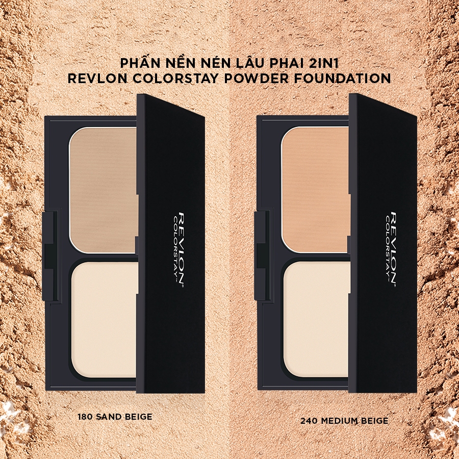 [Độc Quyền Tết] Combo Phấn Nền Nén 2in1 Powder Và Kem Nền Light Cover Foundation Revlon Colorstay - Set 3.3