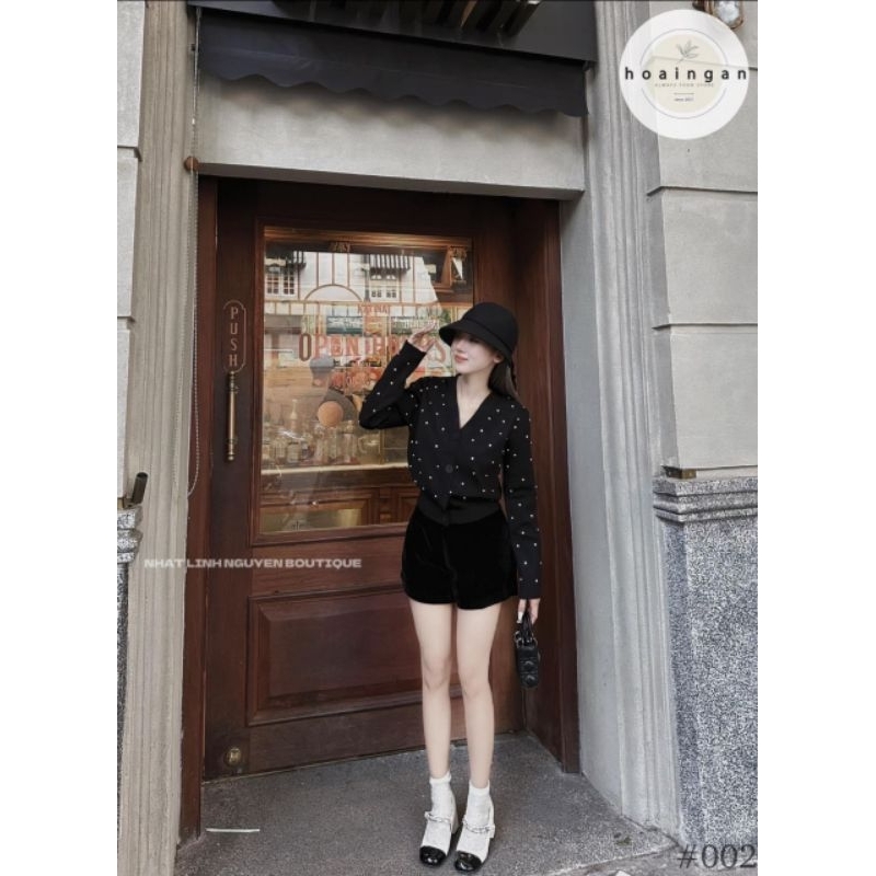 Quần sooc nhung trơn