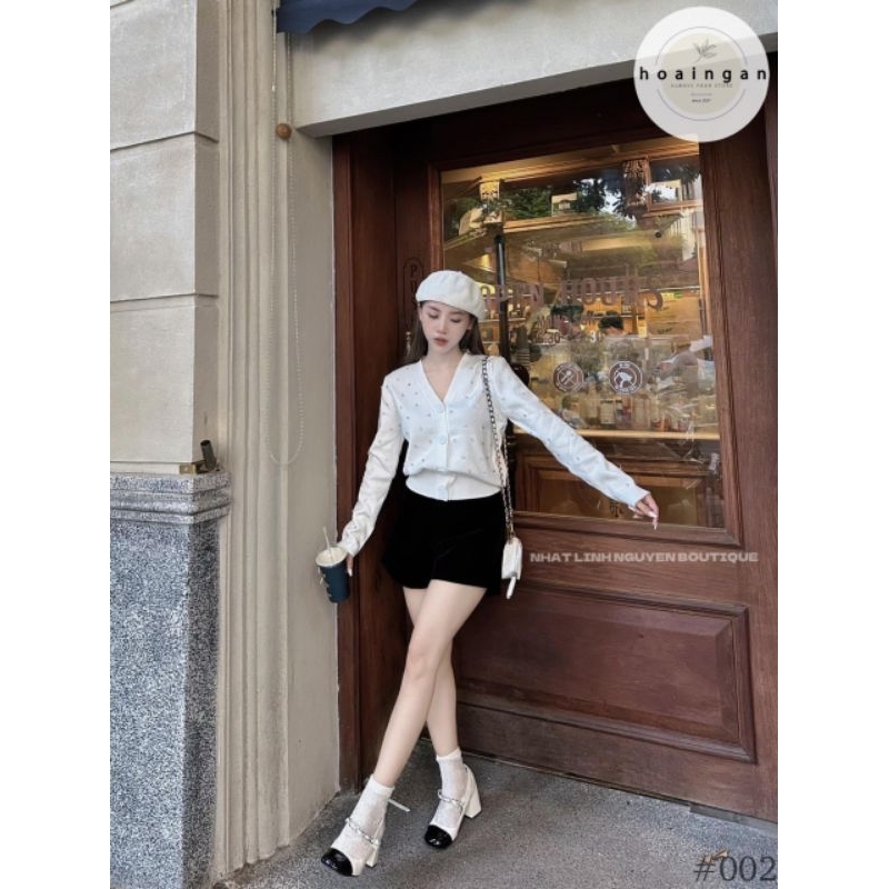 Quần sooc nhung trơn