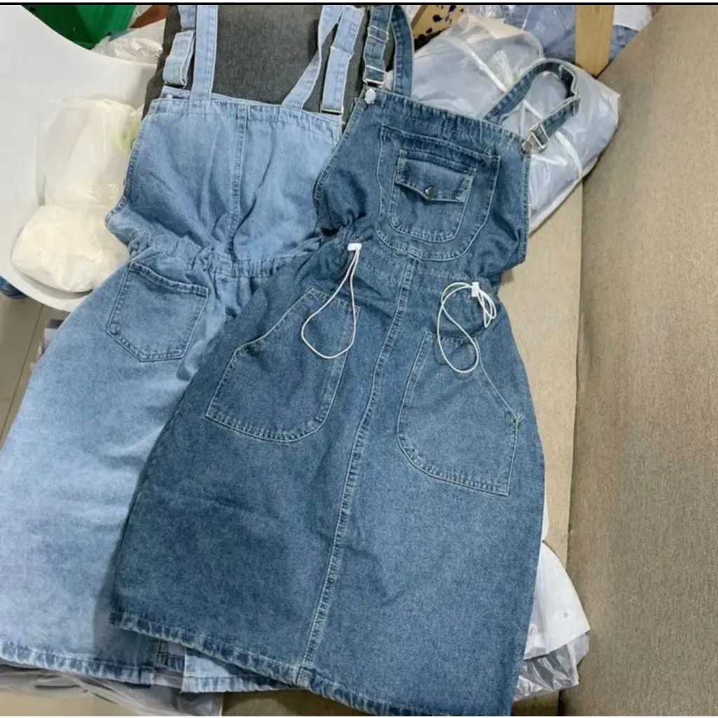 Yếm váy dài dây rút eo