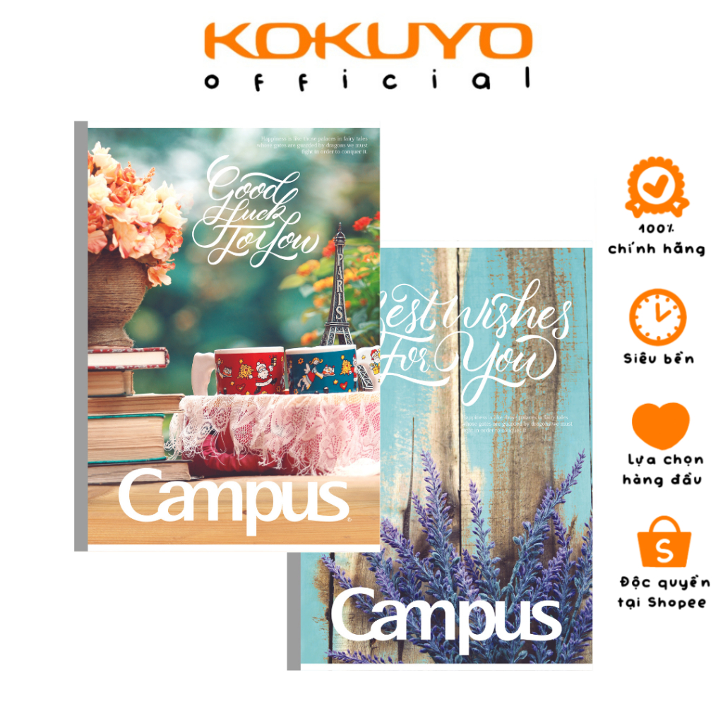 Vở Kẻ Ngang Vintage Khổ B5 120 Trang Campus Chính Hãng Kokuyo