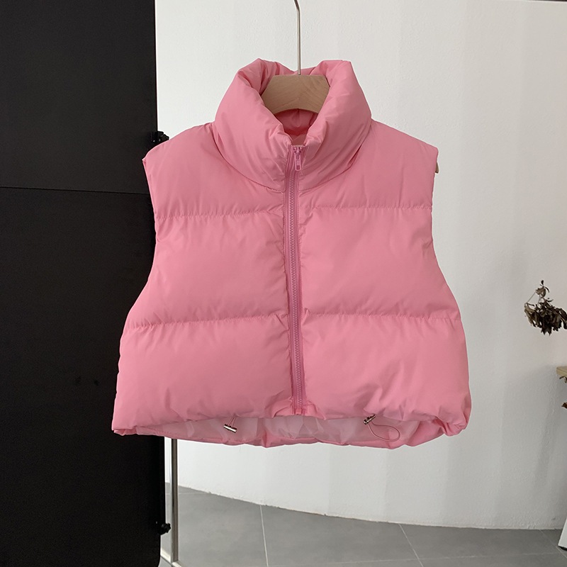 Áo phao gile nữ croptop DÀY DẶN hàng Quảng Châu màu mới cực HOT, Áo khoác phao nữ croptop, PHAO NỮ CROPTOP GILE cổ đứng