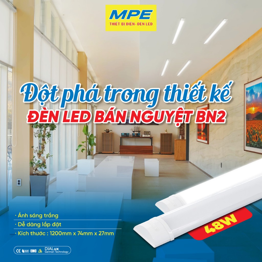 ĐÈN LED BÁN NGUYỆT ỐP TRẦN ỐP TƯỜNG 1.2M 1,2M 1M2 0.6M 0,6M BN-18T BN-36T BN2-18T BN2-36T TRẮNG MPE 