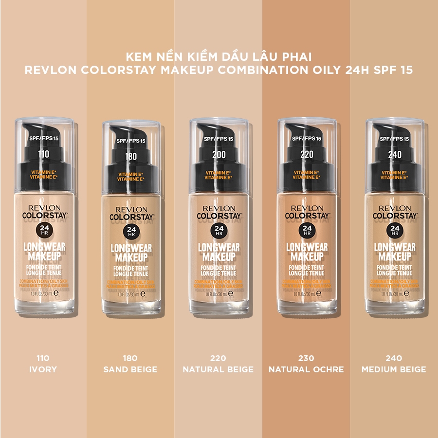 Combo Phấn Phủ Bảo Vệ Da Candid Và Kem Nền Makeup Combination/Oily 24H SPF 15 Revlon - Set 4.4