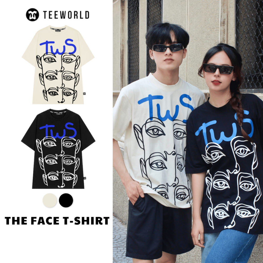 Áo Thun Local Brand Teeworld The Face T-shirt Trắng Đen Nam Nữ Form Rộng Unisex