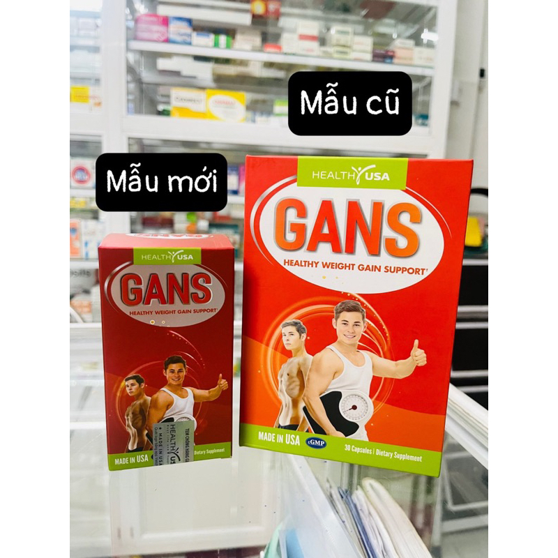 GANS - Healthy Weight Gain Support - Viên uống Tăng Cân , Bồi Bổ - Hộp 30 viên