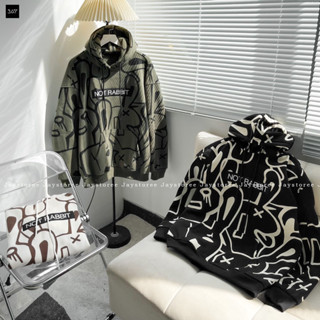  Áo Khoác Hoodie nỉ NOT RABBIT In Hình Chữ Thêu Form Rộng Unisex Nam Nữ - JAYSTOREE 🖤 