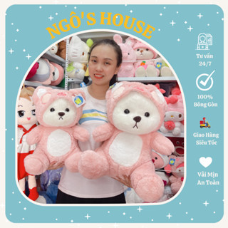 Gấu Bông Lena Cosplay Mèo DDU DDU Hồng   siêu xinh  - NGỐ'S HOUSE 