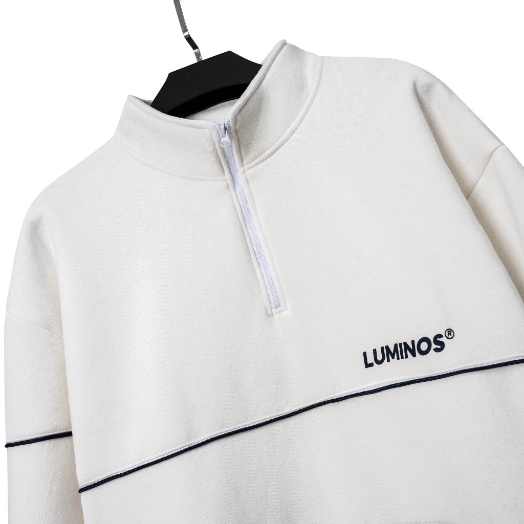 Áo Sweatshirt Lining Half Zip Luminos - Áo Nỉ Bông Oversize Cổ Khóa Unisex - Brand Luminos