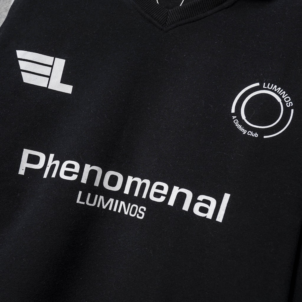 Áo Polo Oversize Phenom - Áo Polo Dài Tay Nỉ Bông Cao Cấp Dáng Rộng Unisex - Brand Luminos