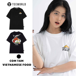 Áo Thun Local Brand Teeworld TW x Vietnamese Food - Cơm Tấm Nam Nữ Trắng Đen Form Rộng Unisex
