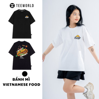 Áo Thun Local Brand Teeworld TW x Vietnamese Food - Bánh Mì Nam Nữ Trắng Đen Form Rộng Unisex