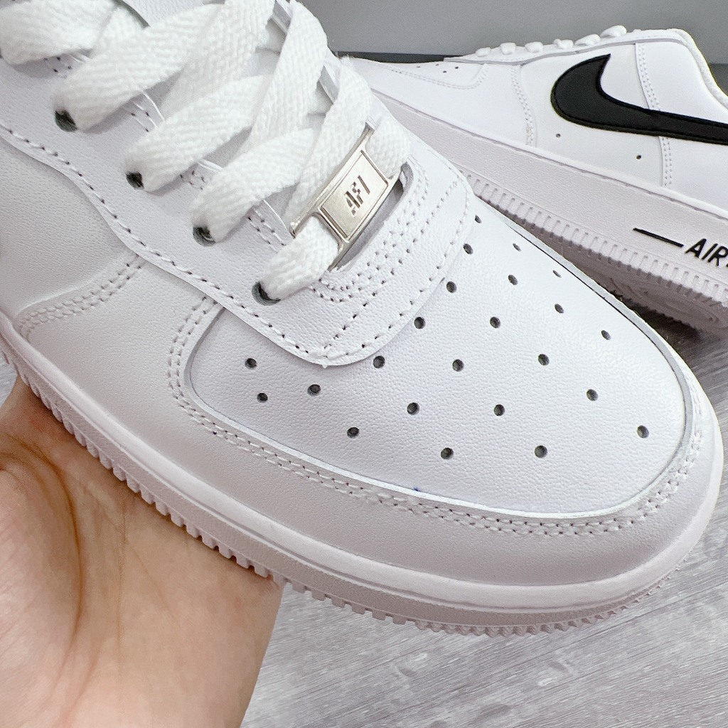 Giày_nike AF1 Trắng Vệt Đen Bản Chuẩn S.C, Giày Sneaker AF1 Vệt Đen Đủ Size Nam Nữ Full Box+Bill