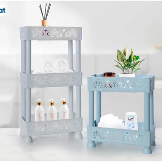 Kệ chữ nhật hoa 2 - 3 tầng nhựa Việt Nhật, Kệ để nhà bếp đựng gia vị, nhà tắm đa năng (MS5526)