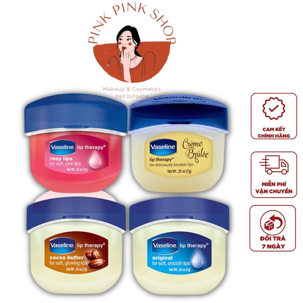 Sáp Dưỡng Ẩm, Dưỡng Môi Mềm Mịn VASELINE 49g/100g Chính Hãng Mỹ