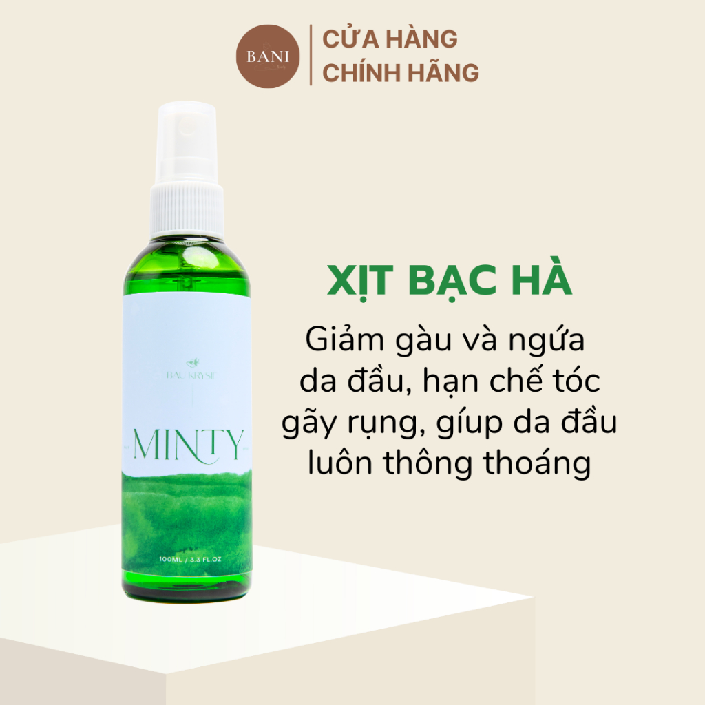 Xịt Dưỡng Da Đầu Bạc Hà - Xịt Minty Cho Da Đầu Dầu, Ngứa, Nhanh Bết