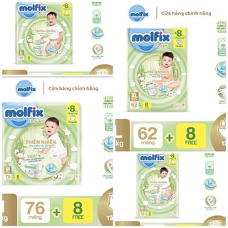 Tã quần molfix thiên nhiên quần va dán size m84/l76/xl70/xxl64 miếng