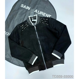  Áo Khoác Bomber Nam Viền Vai Đính Đinh Siêu Đẹp - Áo Bomber Dạ Nam Đính Đá Hót Hít 