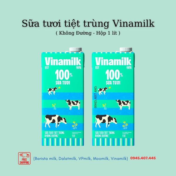 Sữa tươi tiệt trùng Vinamilk 1L x 2 Hộp