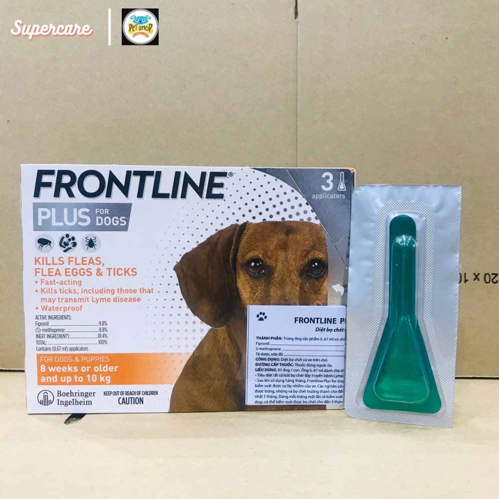 Frontline Plus - 1 Tuýp Nhỏ Gáy Loại bỏ Ve - Bọ Chét Chó Từ 8 Tuần Đến 10Kg