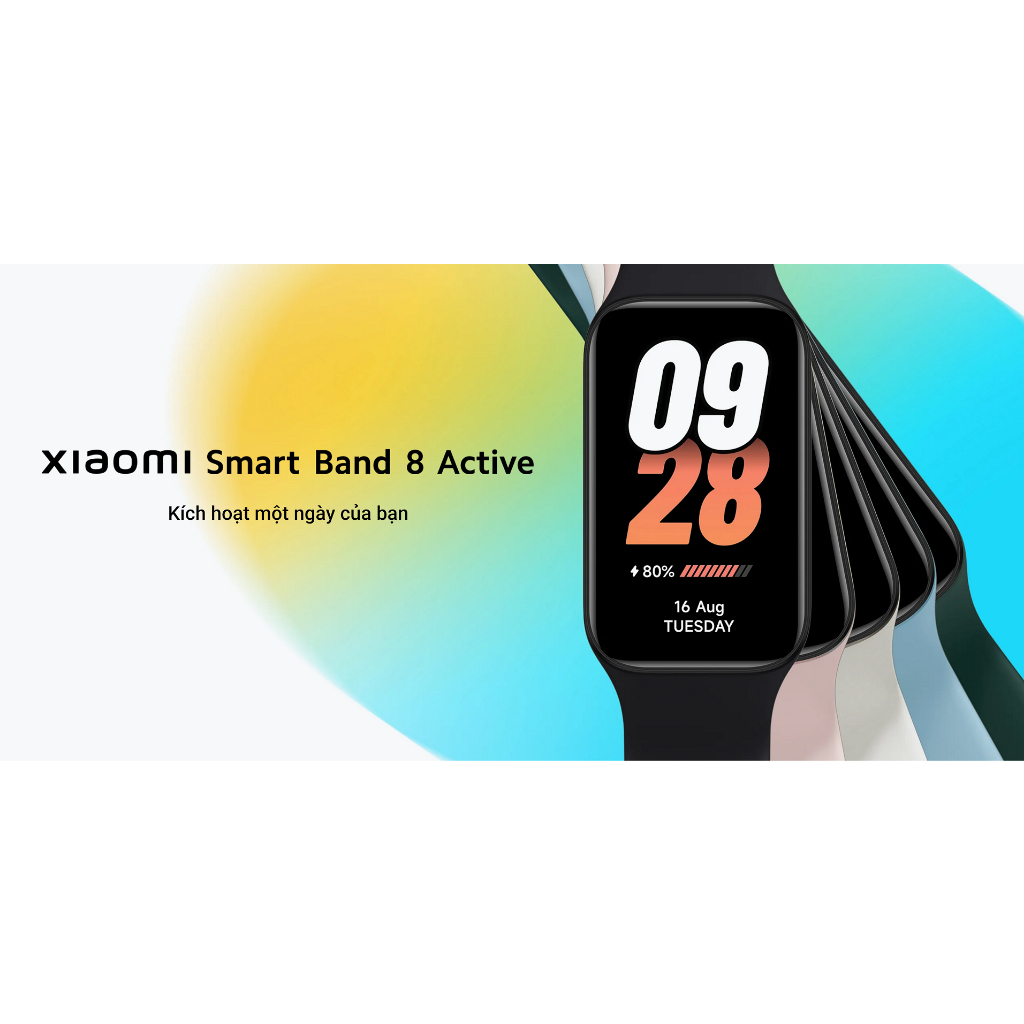 Vòng đeo tay thông minh Xiaomi Smart Band 8 Active Quốc tế Tiếng Việt - Bảo hành 12 tháng chính hãng