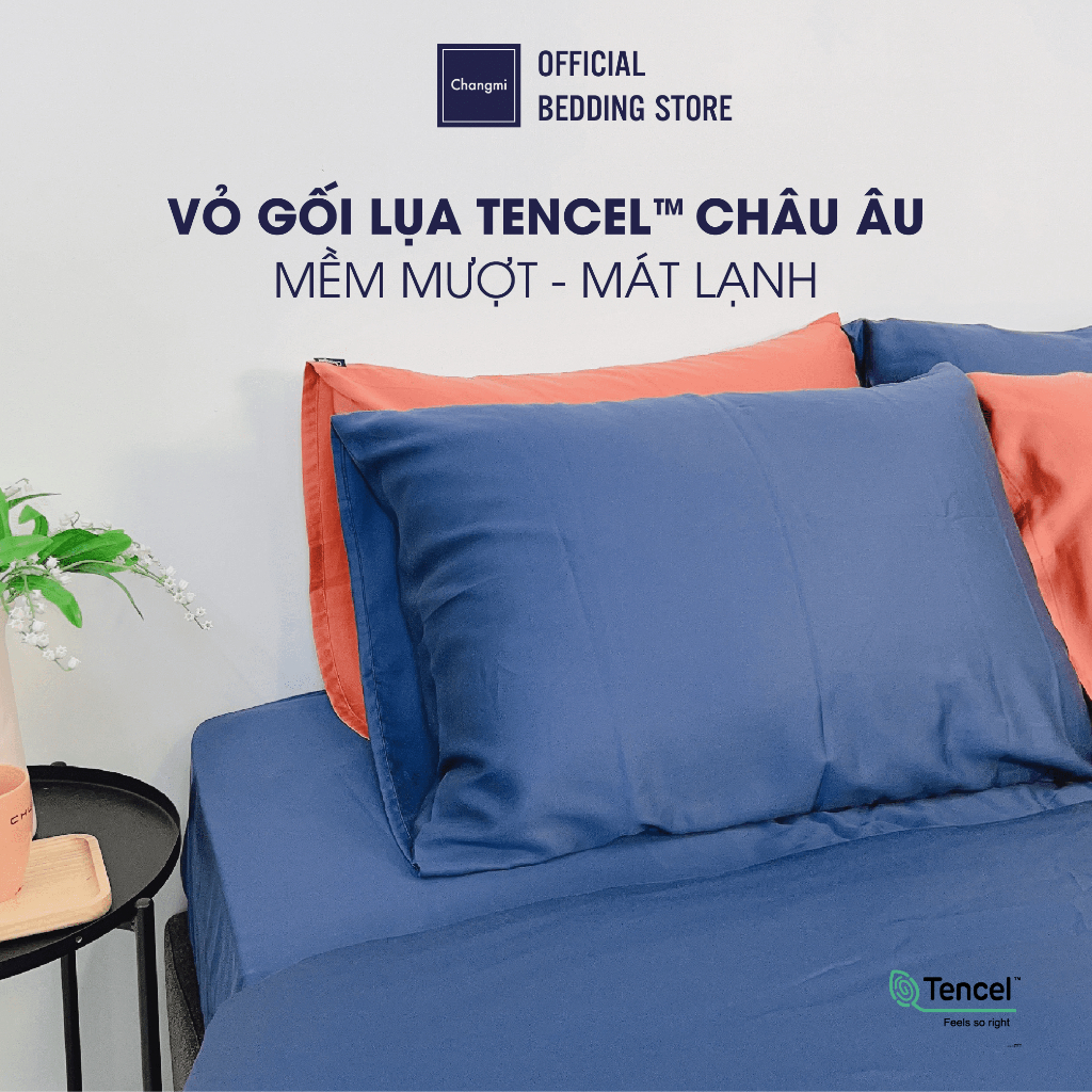 [Nhiều màu] Vỏ gối Tencel Châu Âu cao cấp Changmi Bedding siêu mềm mượt và mát lạnh - 1 chiếc