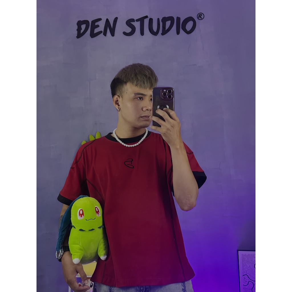 Áo Thun Form Boxy Đường May Nổi Đen Studio