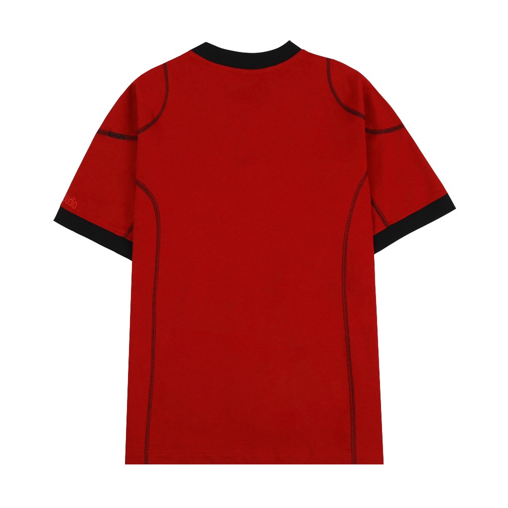 Áo Thun Form Boxy Đường May Nổi Đen Studio