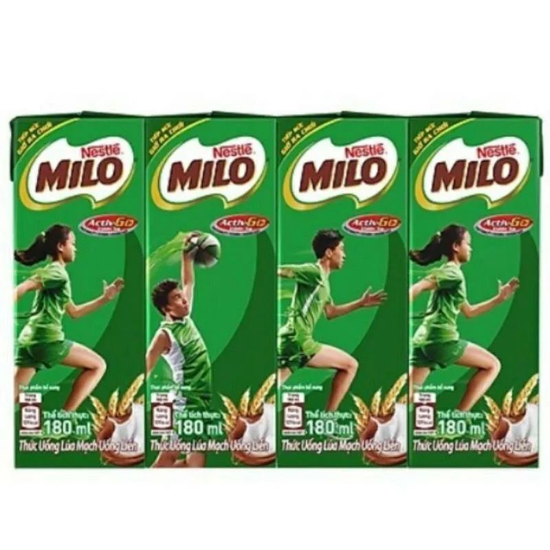LỐC 4 HỘP SỮA MILO HỘP 180 ml