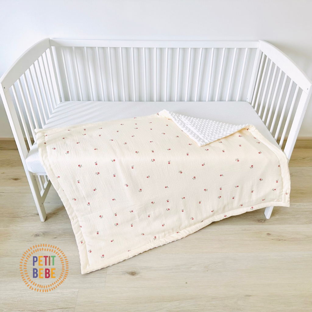 Chăn chần bông siêu nhẹ cho bé PETIT BEBE muslin thấm hút thoáng khí họa tiết thiên nhiên