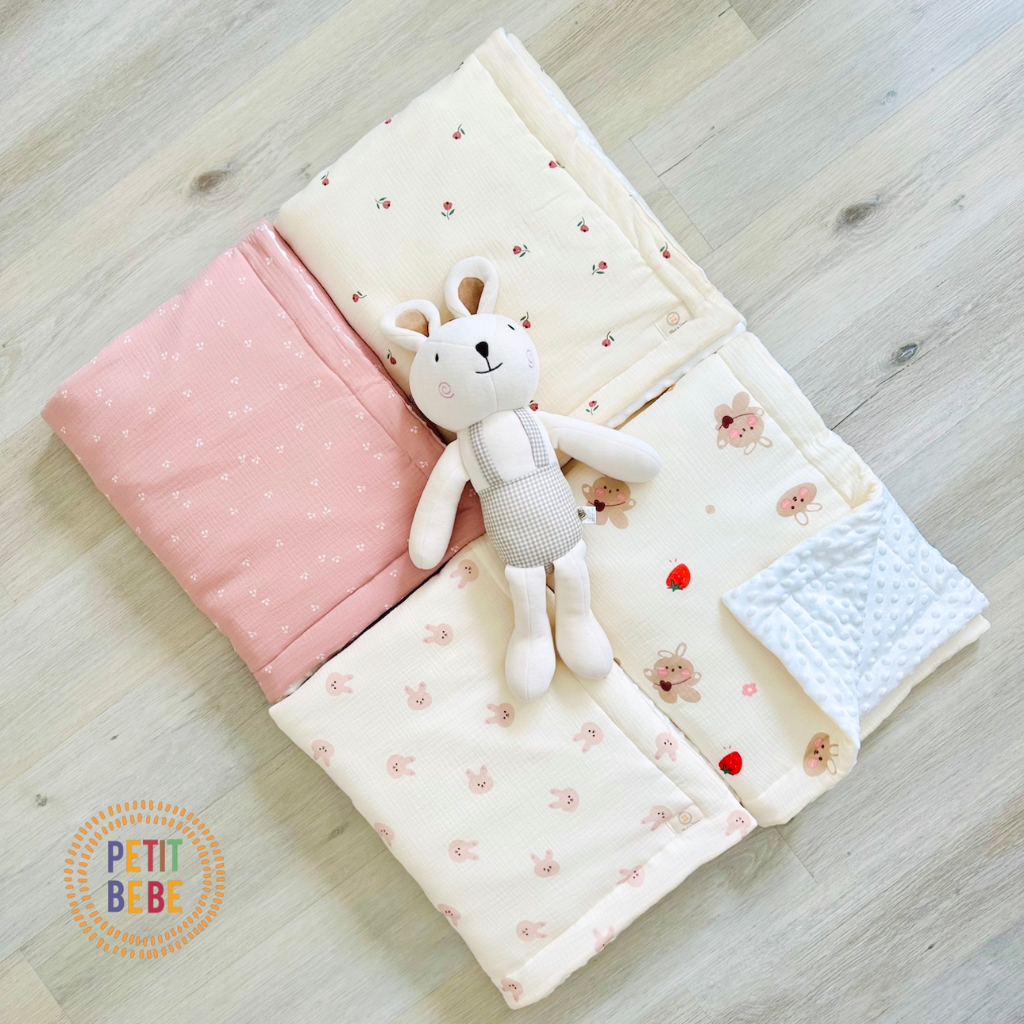 Chăn chần bông siêu nhẹ cho bé PETIT BEBE muslin thấm hút thoáng khí họa tiết thiên nhiên
