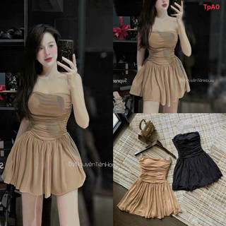 đầm ống dáng ngắn xoè nhúm kèm dây quấn nhiều kiểu chất lưới mkun