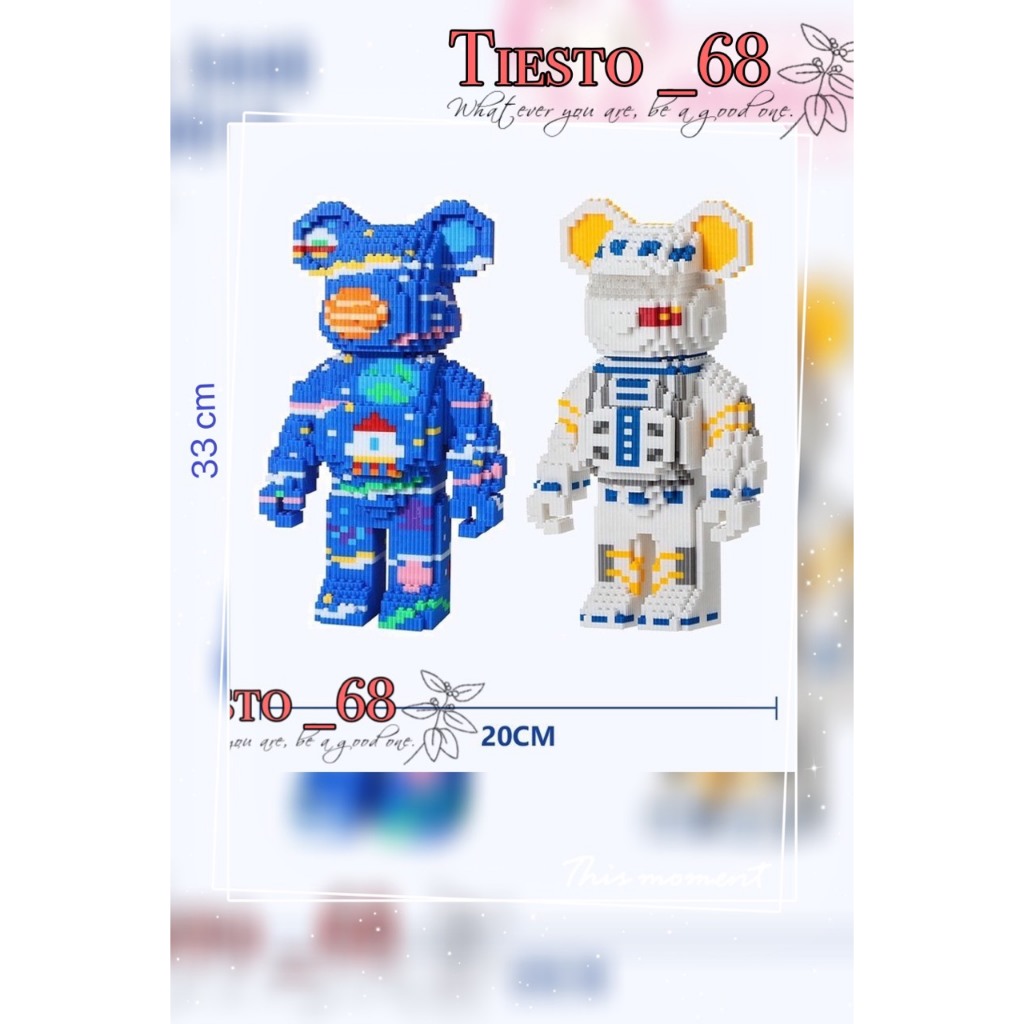 Mô hình lắp ráp gấu bearbrick cỡ lớn 30cm - 36cm tặng búa+ , quà tặng