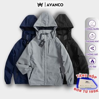 Áo gió nam nữ Basic 2 lớp lót lưới AV AVANCO vải chống nước và gió bụi hiệu quả mẫu mới - HDLG2