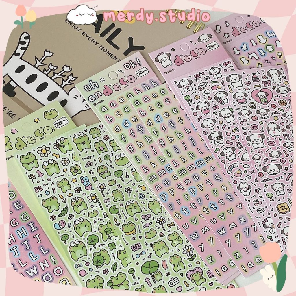 Set 2 tấm sticker Telado cute dán trang trí
