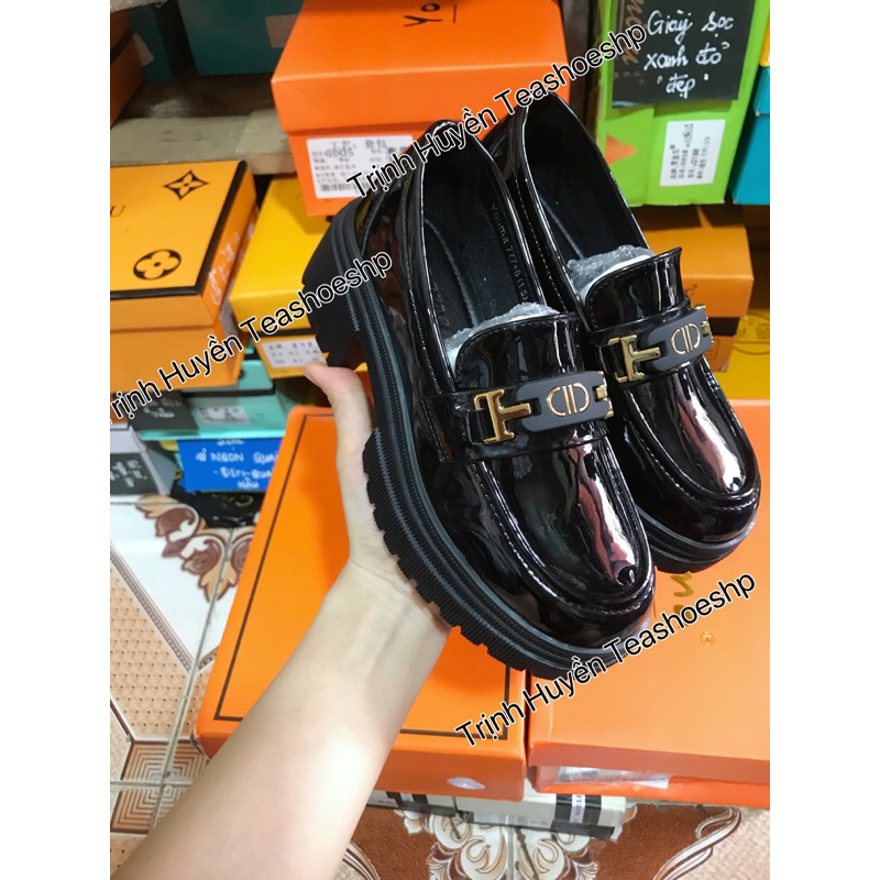 Giày lười moca 5cm-6cm hot mới,giày đốc đế răng cưa cao gót quảng châu loại đẹp,giày lolita mũi tròn hai đế bằng