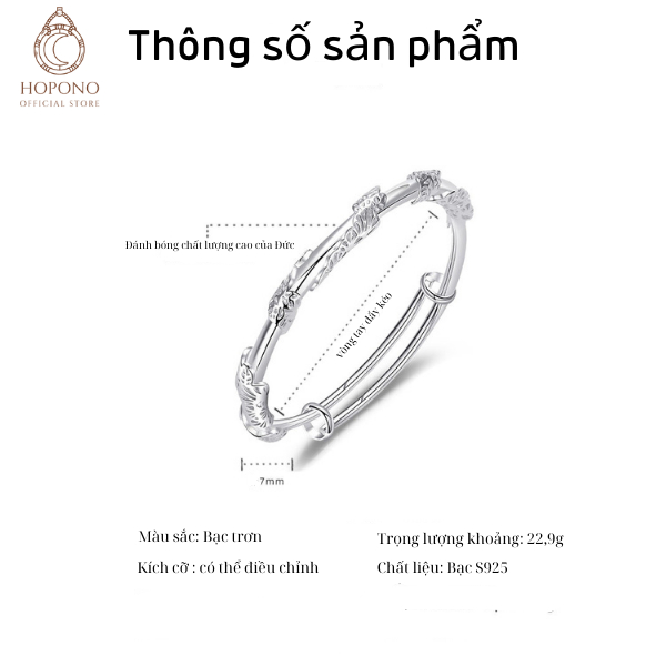 Vòng tay nam nữ -khắc họa tiết-bạc 925- vàng trắng-HOPONO