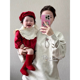 Sét body chip nhung cổ bèo kèm mũ nồi cho bé gái 3-18M