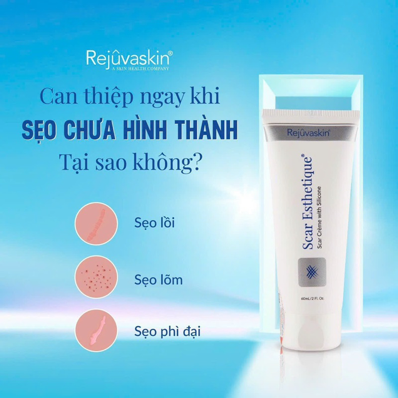 Kem xóa Sẹo Thâm, lấp đầy Sẹo Rỗ, Sẹo Lõm rejuvaskin Scar Esthetique 10 ml