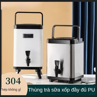  bình ủ trà nóng lạnh Xô trà sữa vuông Thùng đựng trà nóng lạnh cách nhiệt bằng thép không gỉ có miệng 