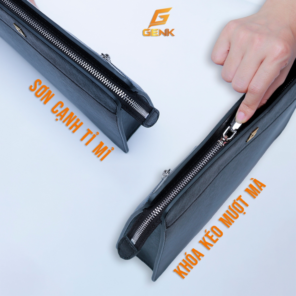 Ví Da Bò Nam Cầm Tay - CLutch Nam Thương Hiệu Genk - GBD05