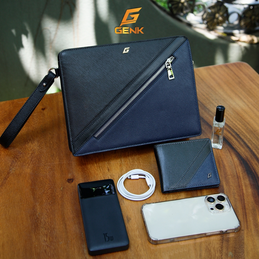 Ví Da Bò Nam Cầm Tay - CLutch Nam Thương Hiệu Genk - GBD05